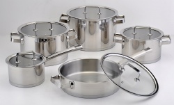 cookware with cast steel handles